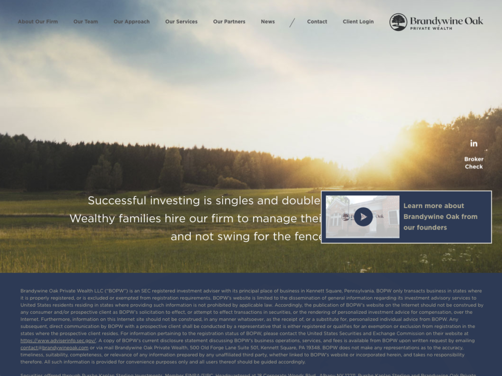 The original homepage after scrolling down, with the video box obscuring the slider text