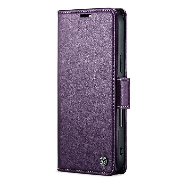 Casebus HARPER closed purple folio with magnetic strap and corner stud