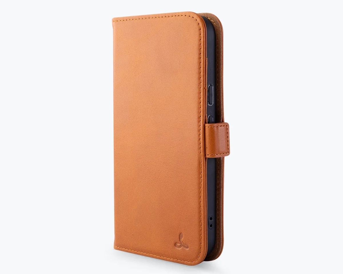 Snakehive Metro leather wallet phone case in Rich Tan