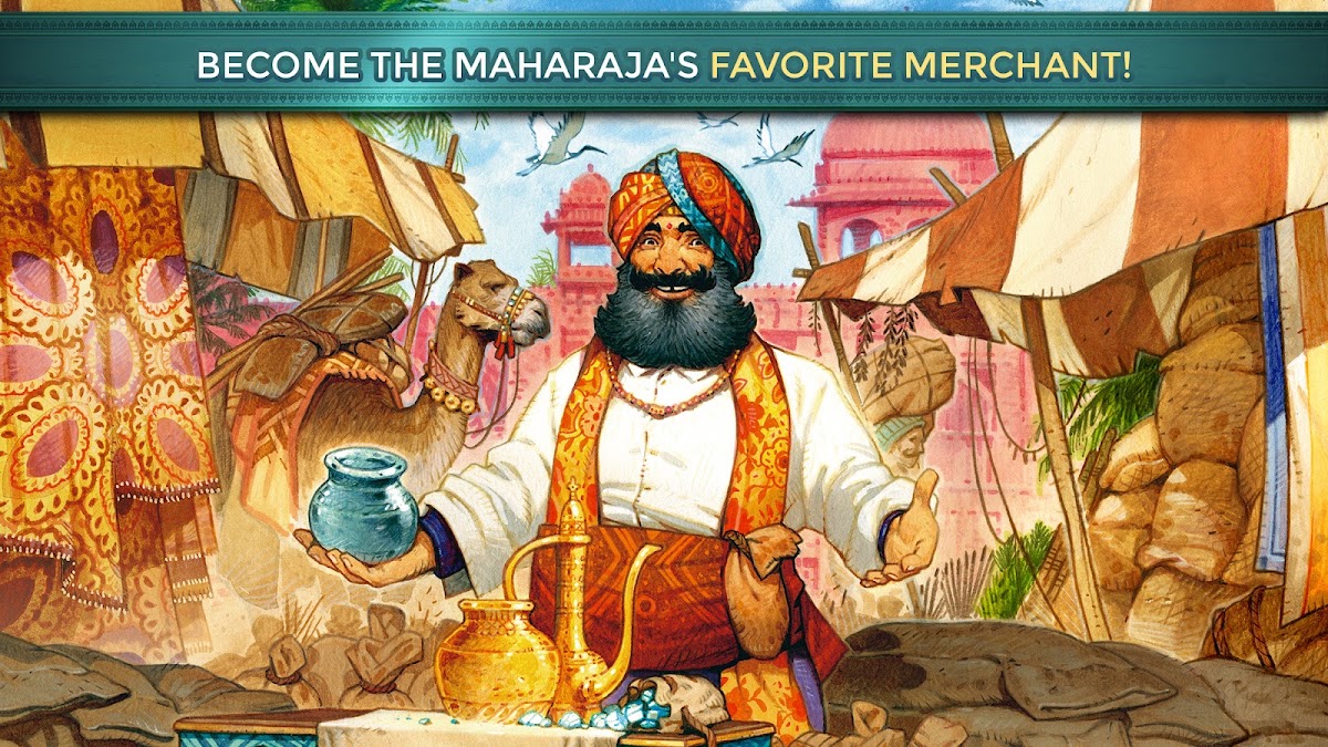 Jaipur key art - merchant at a market stall